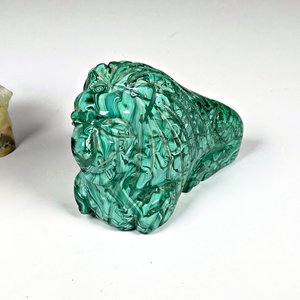 Figura de León en Malaquita y Elefante en Piedra - imagen 3