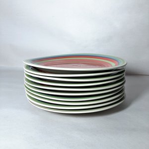 Juego de 10 Platos de Loza con Diseño Multicolor - imagen 2