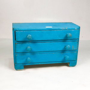 Caja Alhajera Vintage de Madera con 3 Cajones - Celeste - imagen 2