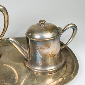 Juego de Té y Café Christofle en Metal Plateado con Bandeja Oval - imagen 6