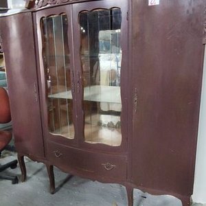 Mueble Cristalero Francés Antiguo con 4 Puertas y 1 Cajón - imagen 2