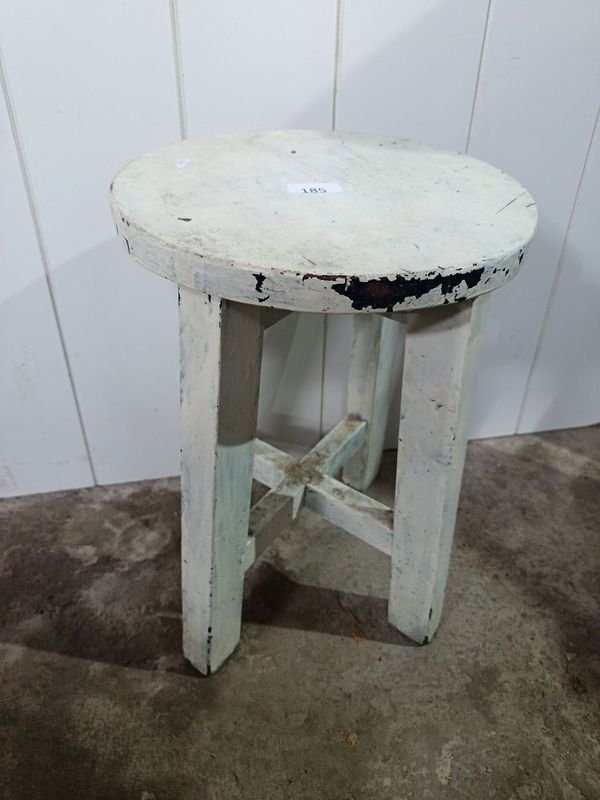 Banqueta Redonda de Madera Rústica
