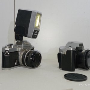 Lote de 12 piezas: Cámaras fotográficas, cuadros antiguos, discos de vinilo The Beatles y más - imagen 4