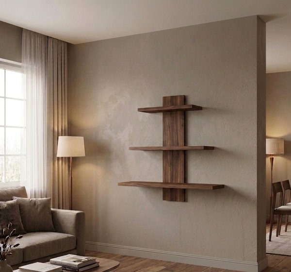 Estantería de Pared de Madera Pino con 3 Estantes Flotantes - imagen 1