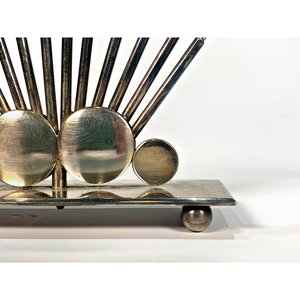 Doce Pinchos para Copetín Art Déco "Eberle" de Metal con Soporte - imagen 3