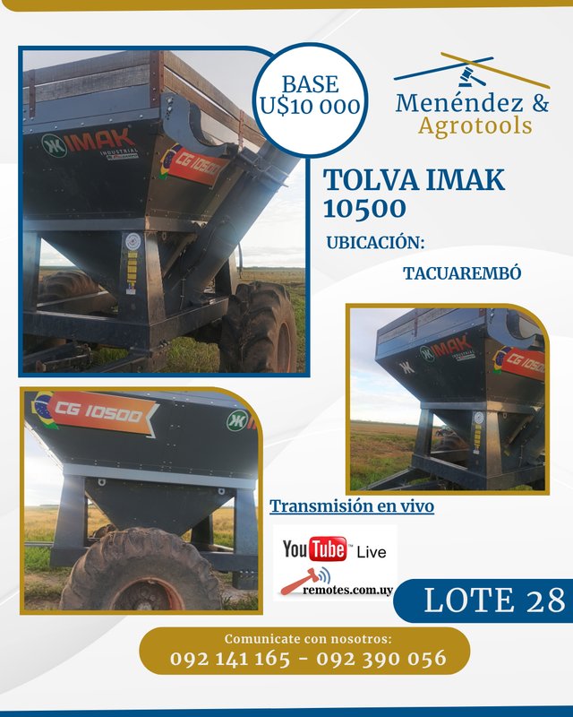 Tolva Agrícola Imak CG 10500 Industrial