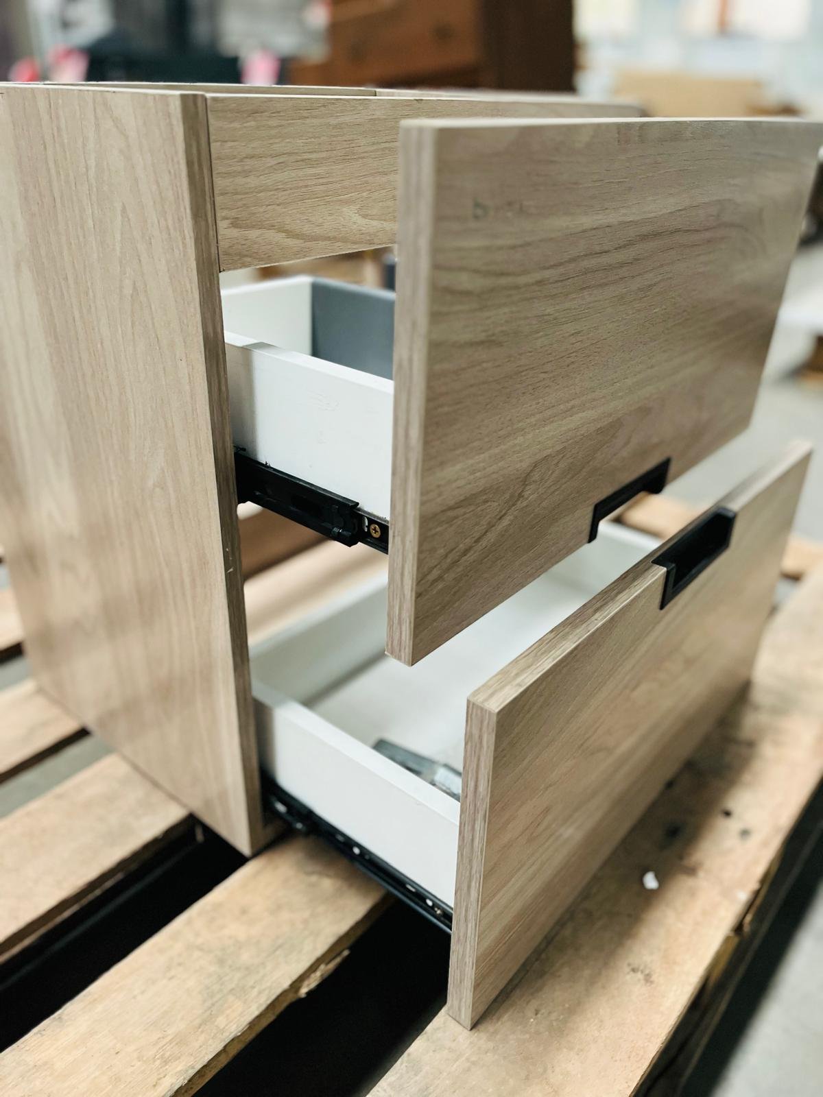 Mueble de Baño con Dos Cajones y Tiradores Integrados