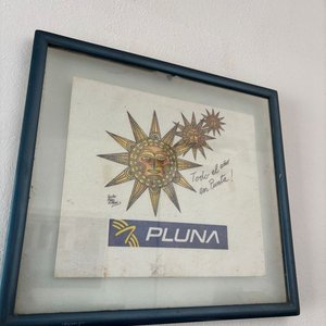 Antiguo afiche Pluna con firma de Carlos Páez Vilaró - imagen 2