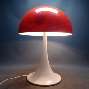 Lámpara de Diseño Tipo Hongo en Acrílico Naranja y Blanco - imagen 3