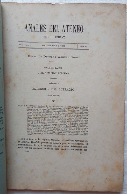 Revista Anales Del Ateneo Del Uruguay, 1883 - Edición Original - imagen 2
