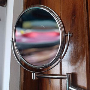 Espejo de Pared Doble Cara con Aumento, Metal Cromado - imagen 7