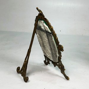 Espejo de Sobremesa Ovalado en Bronce con Detalles Florales - imagen 4