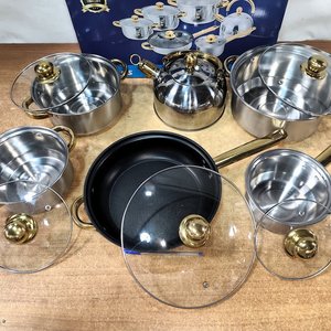 Juego de Batería de Cocina de Acero Inoxidable de 12 Piezas con Caldera y Tapas de Vidrio - imagen 7