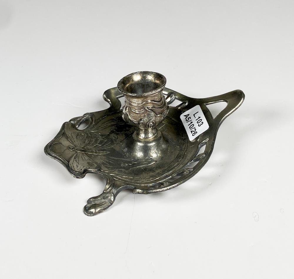 Palmatoria Art Nouveau WMF de Metal Plateado con Mariposa