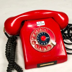 Teléfono Antel Rojo Vintage con Disco Numérico - imagen 3