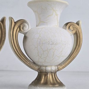 Lote de 6 jarrones decorativos de cerámica y porcelana con diseños florales y detalles dorados - imagen 7