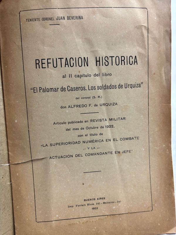 Libro histórico de Juan Beverina - Buenos Aires 1922 - imagen 3