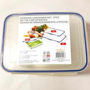 Juego de 5 Tapers Plásticos Transparentes con Tapa Azul - imagen 4