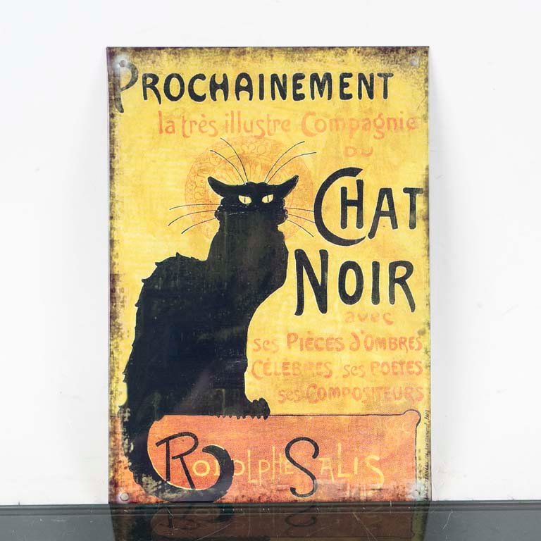 Chapa Chat Noir - Signo Vintage con Gato Negro - imagen 1