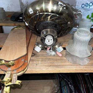 Ventilador de Techo con 3 Aspas de Madera y Bronce - imagen 4