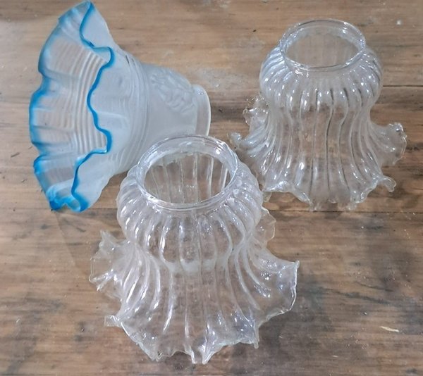 Tulipas de Lámpara Antiguas de Vidrio