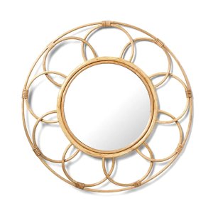 Espejo Redondo Decorativo con Círculos de Fibra Natural 63cm - imagen 2