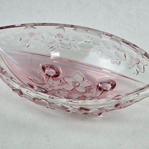 5 Despojadores y Cuenco de Cristal Checoslovaco con Detalles Florales - imagen 3