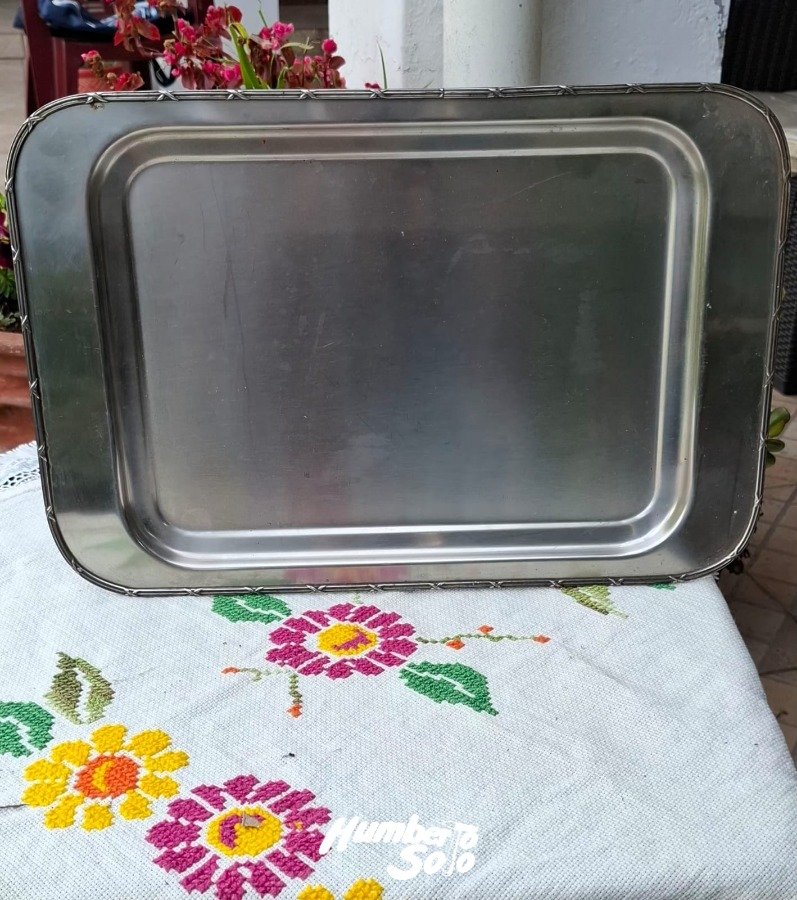 Lote 97 1 Bandeja de acero inoxidable 44x30