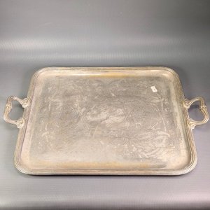 Bandeja Christofle Art Nouveau con asas, 51x36cm - imagen 1