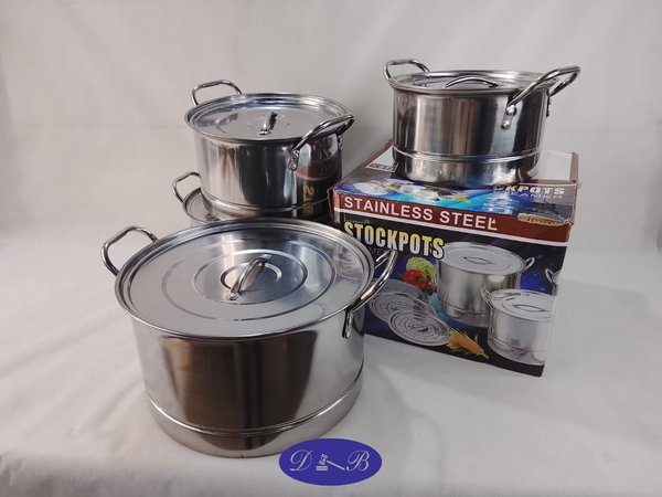 Set de 4 Ollas de Acero Inoxidable