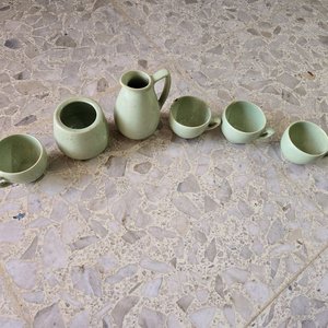 Juego de Café de Cerámica Verde Claro - imagen 2