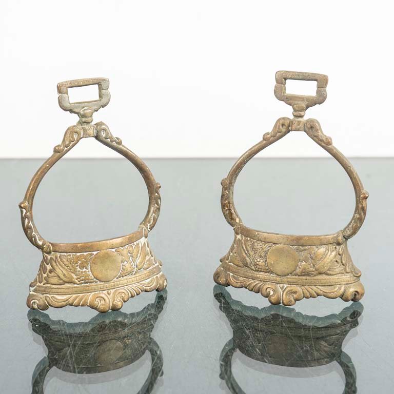 Par de Espuelas de Bronce Antiguas Decoradas