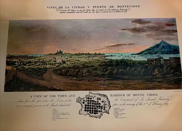 Lámina de la ciudad y puerto de Montevideo - año 1807 - imagen 1