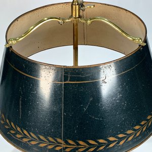 Lámpara de Bronce Estilo Inglés, 3 Luces, Pantalla Cónica Verde - imagen 2