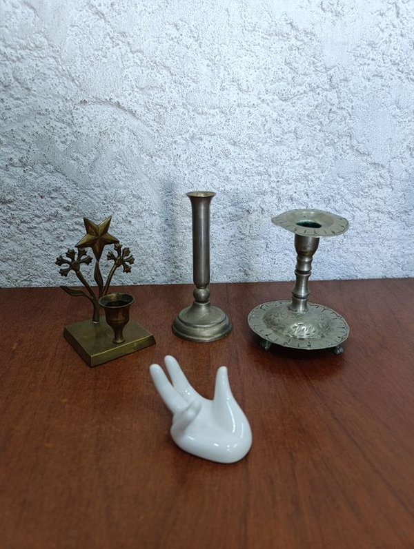 Candelabros de Cera con Diseño de Estrella y Florales