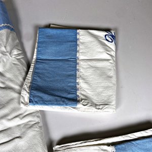 Juego de Sábana y Fundas Bordadas Blancas y Azules - imagen 4