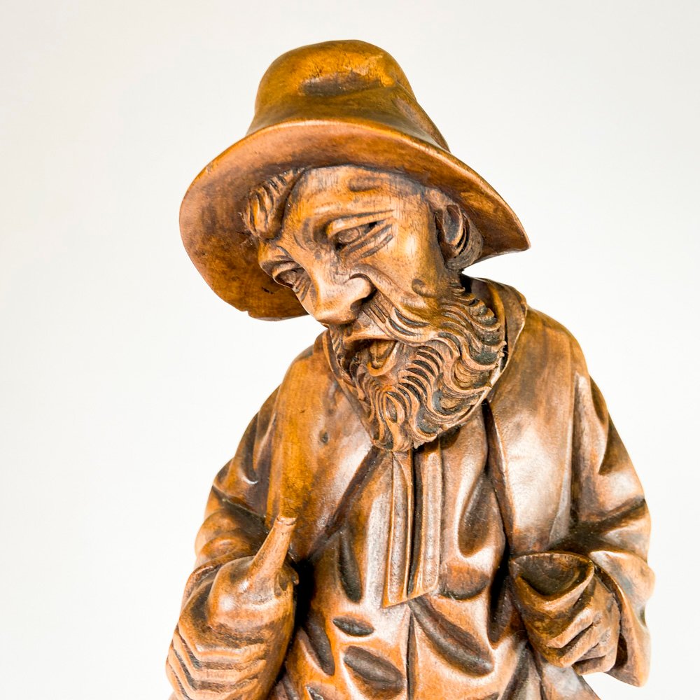Estatua de madera firmada O.V. Rasmussen - imagen 2