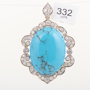 Lote siguiente: Colgante Oro 18k Turquesa y Brillantes