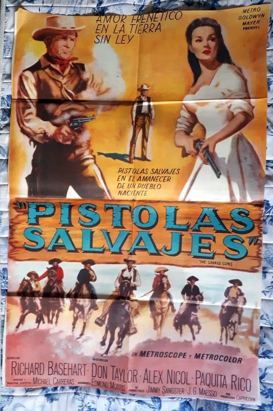 Poster Original de Cine "Pistolas Salvajes" (1962) - Richard Basehart