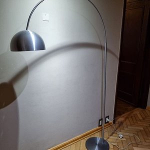 Lámpara de Pie Arco Metal Cepillado Pantalla Cúpula Orientable 188cm - imagen 2
