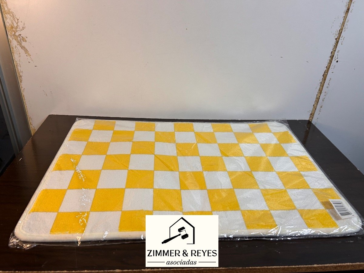 Alfombra de Cocina Cuadros Amarillos y Blancos