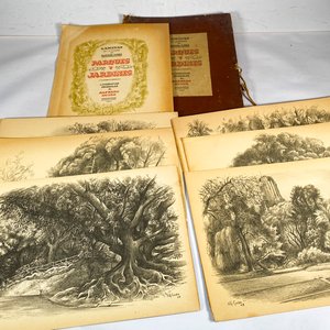 Carpetas con Láminas de Parques y Jardines de Buenos Aires - Litografías Originales de Alfredo Guido (1947) - imagen 1