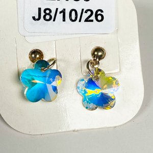 Par de Colgantes Florales en Plata con Piedras Refrescantes - imagen 3