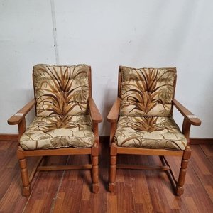 Par de Sillones de Madera con Tapizado Tropical - imagen 1