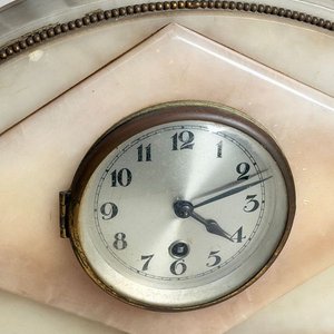 Reloj de Mesa Art Decó en Mármol y Bronce - imagen 3