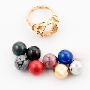 Anillo Gilbert Albert Oro 750 con Bolas Intercambiables de Piedras Preciosas y Oro - imagen 4