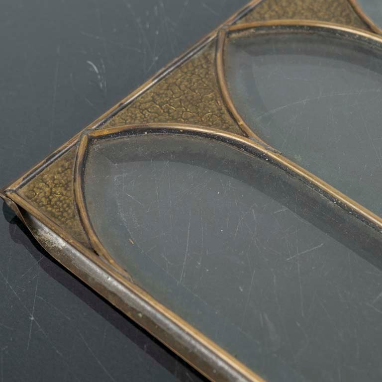 Placa de vidrio biselado y bronce - Medidas: 36x19cm - imagen 2