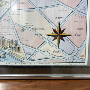 Mapa Decorativo Aéreo de París Enmarcado - imagen 2
