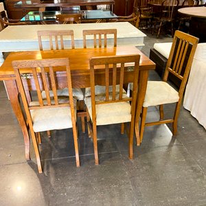 Mesa Auxiliar de Bambú con Ruedas y Juego de Comedor de Madera - imagen 2