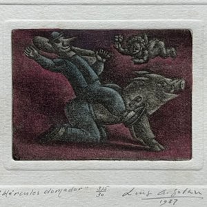 Lote siguiente: Grabado "Hércules Domador" de Luis Alberto Solari, 1987